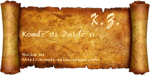 Komádi Zalán névjegykártya