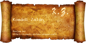 Komádi Zalán névjegykártya