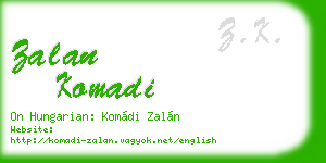 zalan komadi business card