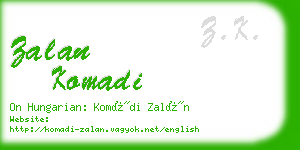 zalan komadi business card